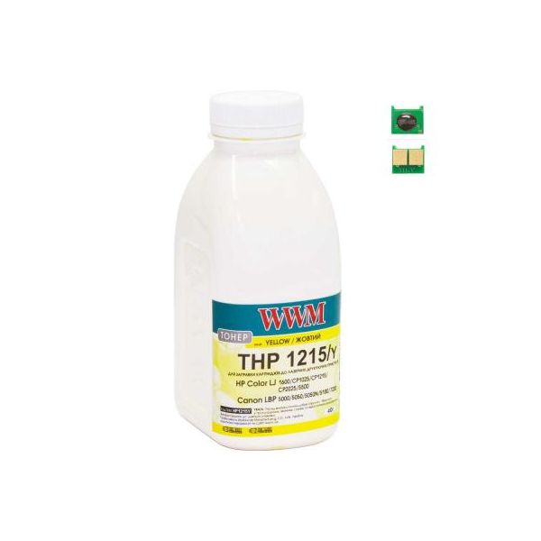 Тонер HP CLJ CP1215/CP1515/CM1312 40г Yellow +chip WWM (TC1215Y)