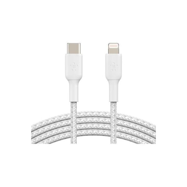 Дата кабель USB Type-С to Lightning 2.0m white Belkin (CAA004BT2MWH)