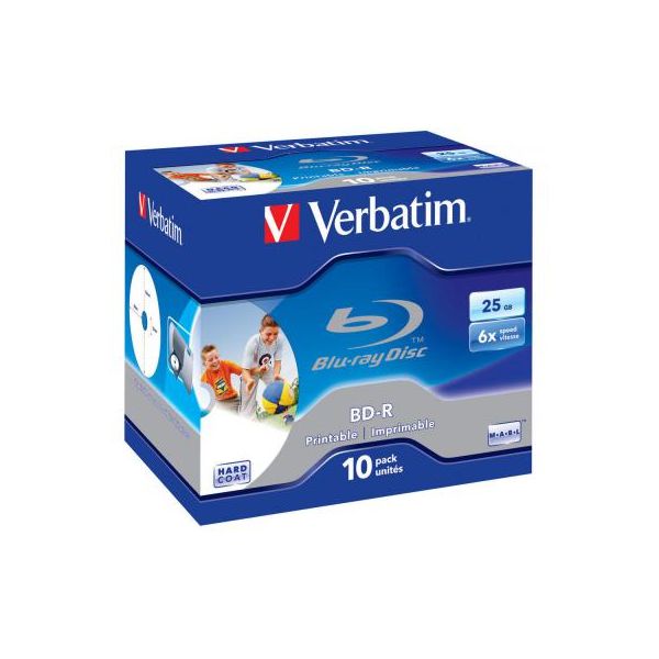 Диск BD Verbatim 25Gb 6x Jewel 10шт Printable (43713)