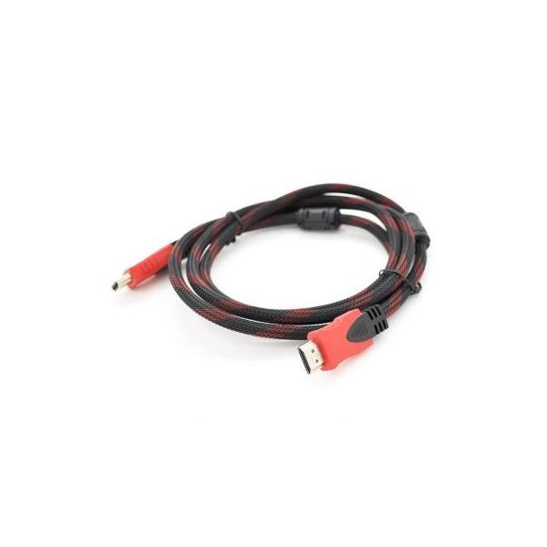 Кабель мультимедійний HDMI to HDMI 15.0m v1.4, OD-7.4mm Black/RED Merlion (YT-HDMI(M)/(M)NY/RD-15m)