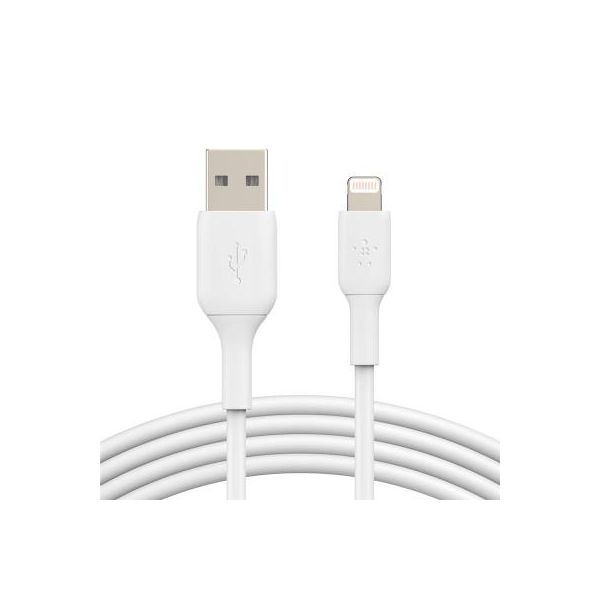 Дата кабель Belkin USB 2.0 AM to Lightning 1.0m PVC white (CAA001BT1MWH)