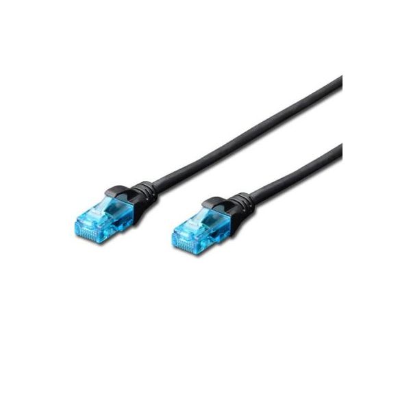 Патч-корд Digitus 1м, cat.5e, UTP, AWG 26/7, black (DK-1511-010/BLACK)