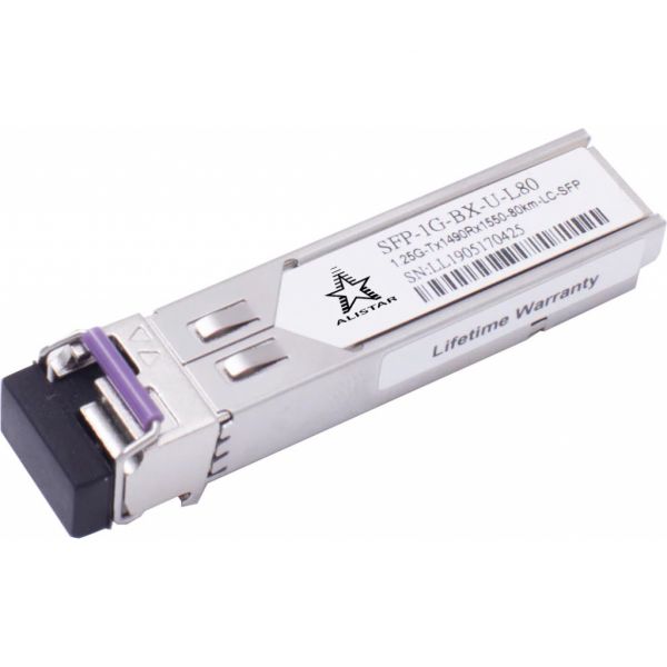 Модуль SFP Alistar Модуль SFP 1000BASE-BX 1SM WDM LC 80KM TX1490/RX1550nm DDM (SFP-1G-BX-U-L80)