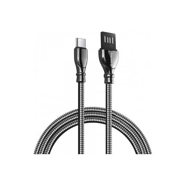 Дата кабель USB 2.0 AM to Type-C 1.0m metal spring black Colorway (CW-CBUC015-BK)