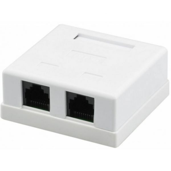 Розетка мережева RJ45x2 UTP cat.5e Kingda (KD-WP6035-C5e)