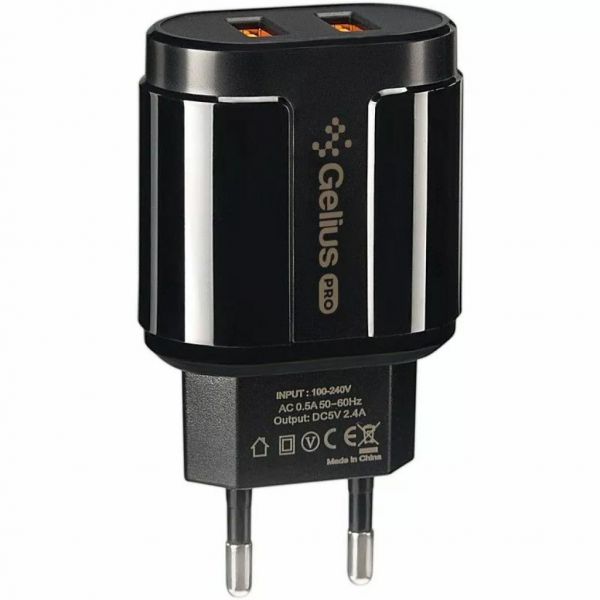 Зарядний пристрій Gelius Pro Avangard GP-HC06 2USB 2.4A + Cable Type-C Black (00000075589)