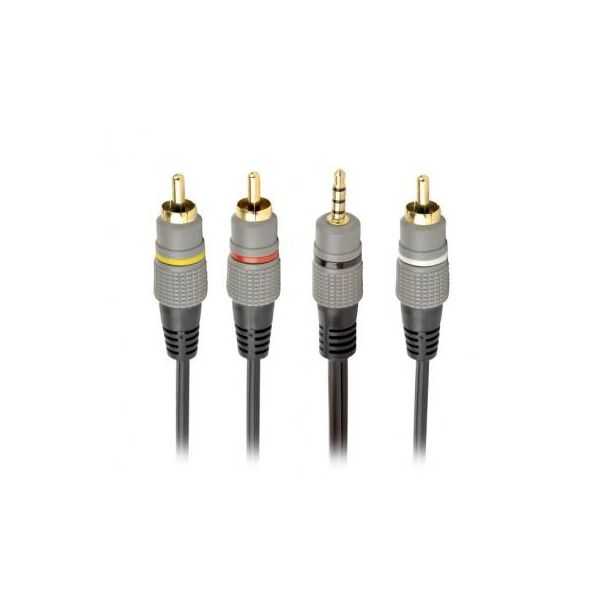 Кабель мультимедійний 3.5 Jack (4pin) to 3RCA 1.5m Cablexpert (CCAP-4P3R-1.5M)