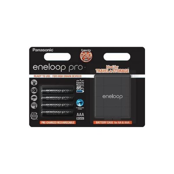 Акумулятор Panasonic Eneloop Pro AAA 930 mAh * 4 + Case (BK-4HCDEC4BE)