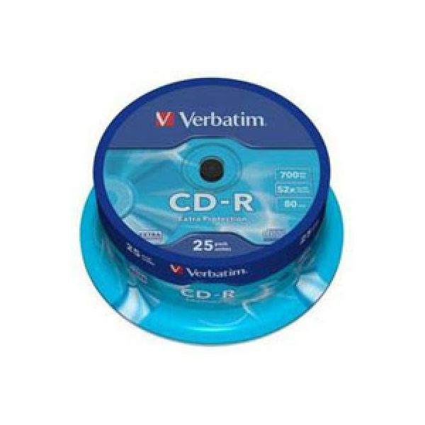 Диск CD Verbatim 700Mb 52x Cake box 25шт Extra (43432)
