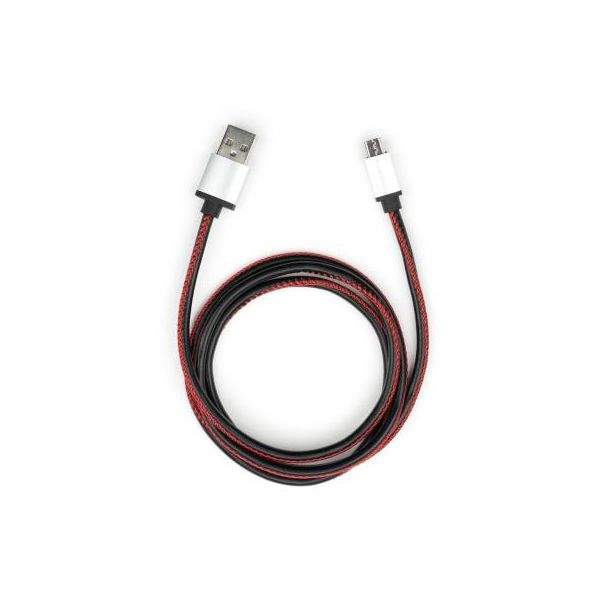 Дата кабель USB 2.0 AM to Micro 5P 1m pu leather black Vinga (VCPDCMLS1BK)