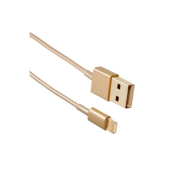 Дата кабель USB 2.0 AM to Lightning 1.0m Gold Drobak (215341)