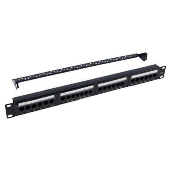 Патч-панель 19" 24xRJ-45 UTP cat.5e, 1U, with cable organizer Molex (KD-PP07-UTP-C5e-24P)