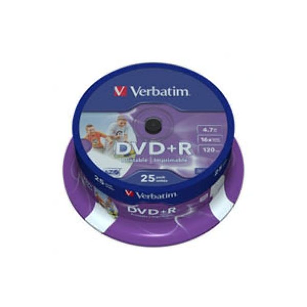 Диск DVD Verbatim 4.7Gb 16X CakeBox 25шт Silver (43500)