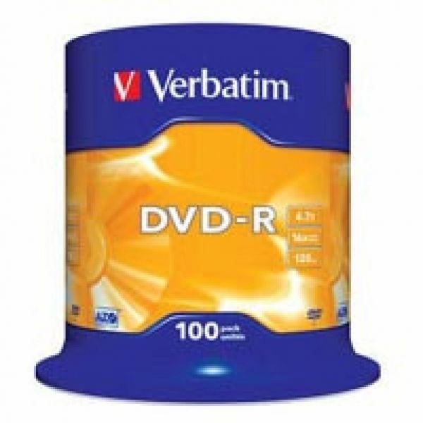 Диск DVD Verbatim 4.7Gb 16X CakeBox 100шт (43549)