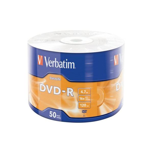 Диск DVD Verbatim 4.7Gb 16X Wrap-box 50pk Extra MATT SILVER (43791)