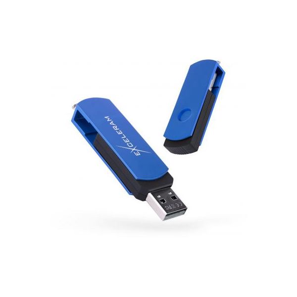 USB флеш накопичувач eXceleram 64GB P2 Series Blue/Black USB 2.0 (EXP2U2BLB64)