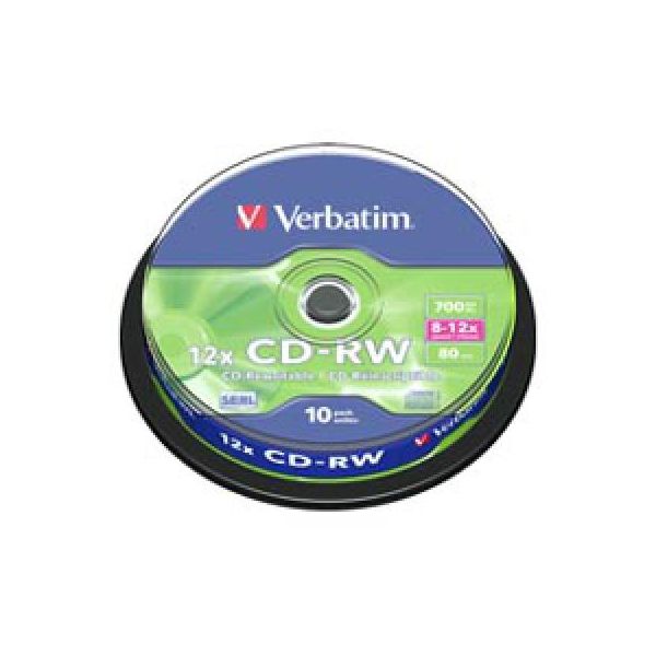 Диск CD Verbatim 700Mb 12x Cake box 10шт (43480)