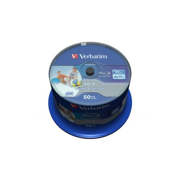 Диск BD Verbatim 25Gb 6x Cacke 50шт Wide Inkjet Printable SL Datalife (43812)