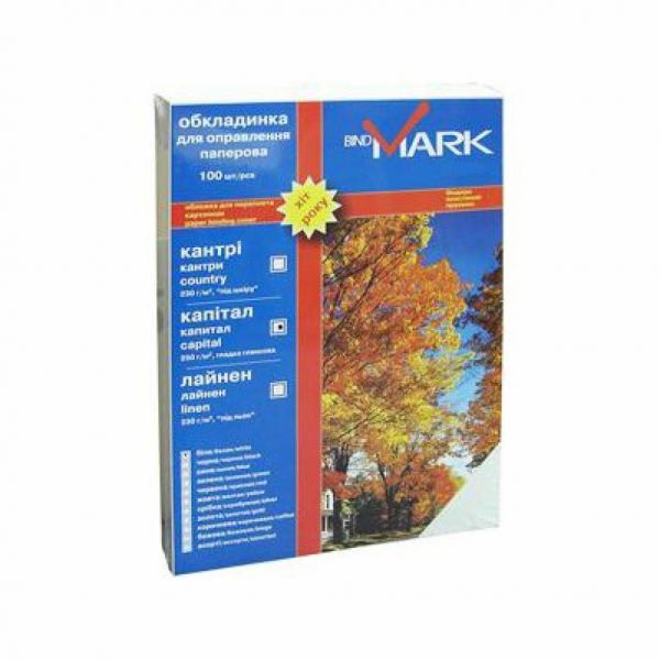 Обкладинка для палітурки bindMARK карт. Кантри А4 230г/м2 (100 шт.) черная (41702)