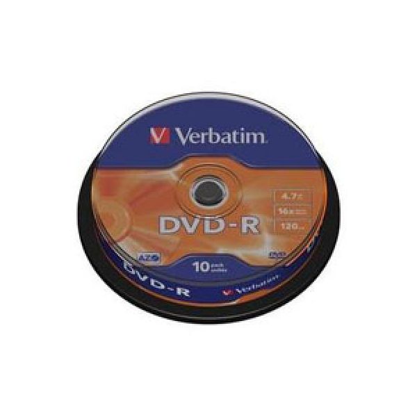 Диск DVD Verbatim 4.7Gb 16X CakeBox 10шт (43523)