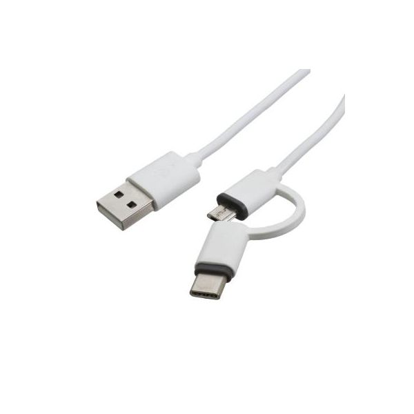 Дата кабель USB 2.0 AM to Micro 5P + Type-C 1.0m Patron (CAB-PN-MIC-TYPE-C-1M)