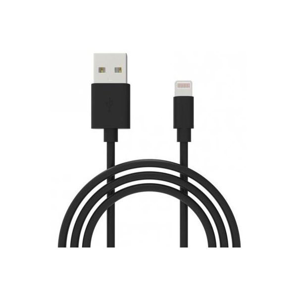 Дата кабель USB 2.0 AM to Lightning 1.0m Cu, 2.1А, Black Grand-X (PL01B)