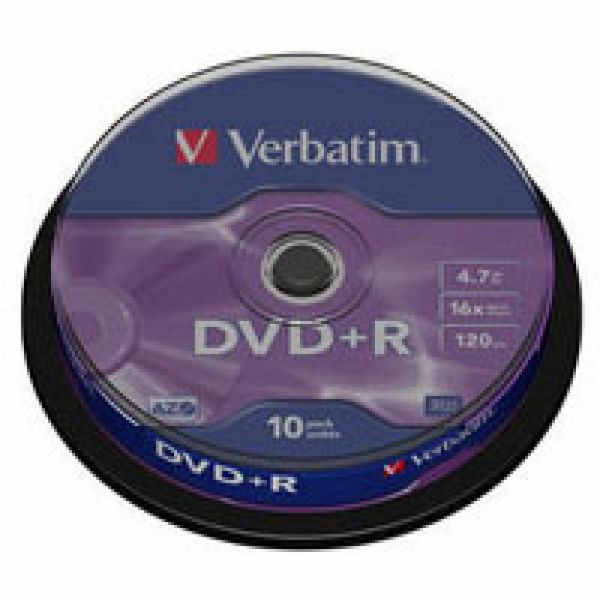 Диск DVD Verbatim 4.7Gb 16X CakeBox 10шт Silver (43498)