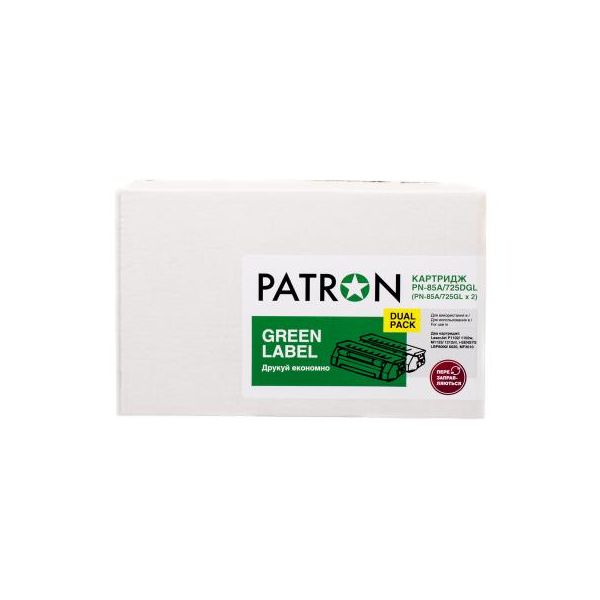 Картридж Patron HP LJ CE285A/CANON 725 GREEN Label (DUAL PACK) (PN-85A/725DGL)