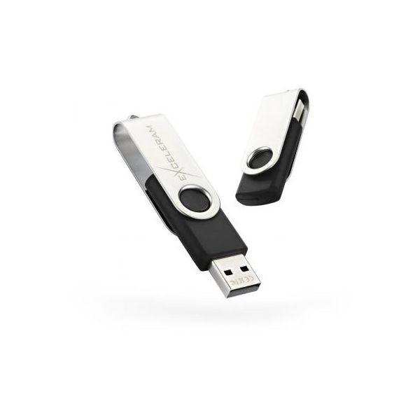 USB флеш накопичувач eXceleram 32GB P1 Series Silver/Black USB 2.0 (EXP1U2SIB32)