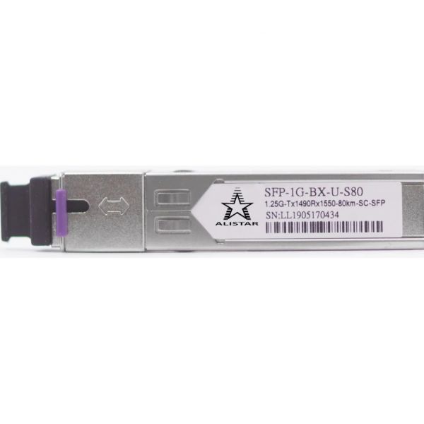 Модуль SFP Alistar Модуль SFP 1000BASE-BX 1SM WDM SC 80KM TX1490/RX1550nm DDM (SFP-1G-BX-U-S80)