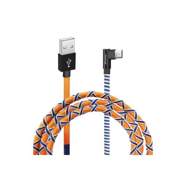 Дата кабель USB 2.0 AM to Micro 5P 1.0m Orange/Blue Grand-X (FM-08OB)