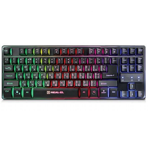 Клавіатура REAL-EL 8710 Gaming TKL Backlit, black