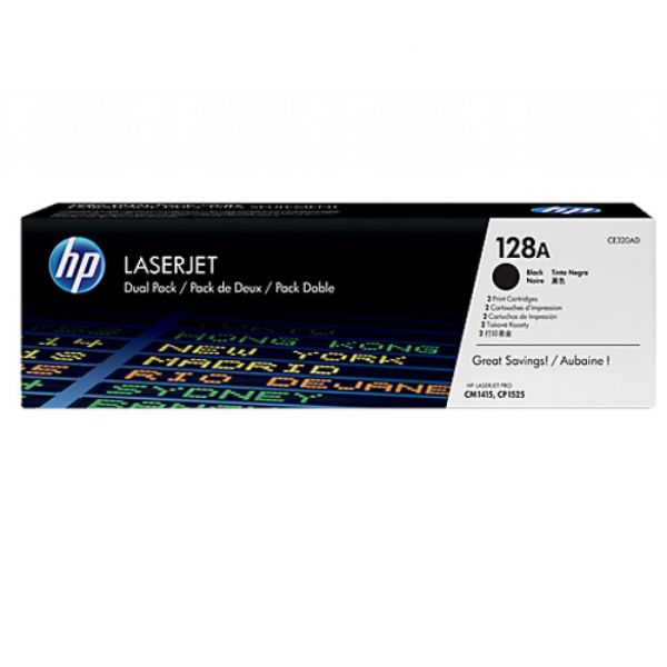 Картридж HP CLJ  128A black DUAL PACK CP1525n/1525nw, CM1415fn/1415fnw (CE320AD)