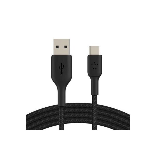 Дата кабель Belkin USB 2.0 AM to Type-C 2.0m BRAIDED black (CAB002BT2MBK)