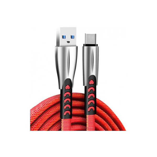 Дата кабель USB 2.0 AM to Type-C 1.0m zinc alloy red Colorway (CW-CBUC012-RD)