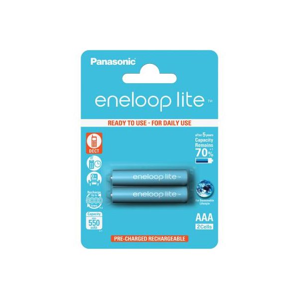 Акумулятор Panasonic Eneloop Lite AAA 550mAh NI-MH * 2 (BK-4LCCE/2BE)