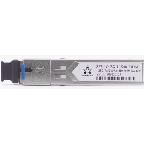 Модуль SFP Alistar Модуль SFP 1000BASE-BX 1SM WDM SC 40KM TX1310/RX1550nm DDM (SFP-1G-BX-U-S40)