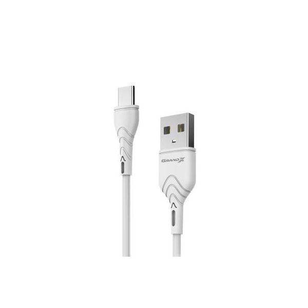 Дата кабель USB 2.0 AM to Type-C 1.0m White Grand-X (PC-03W)