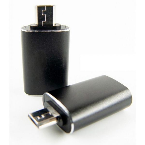 Перехідник OTG USB - Micro-USB black Dengos (ADP-017)