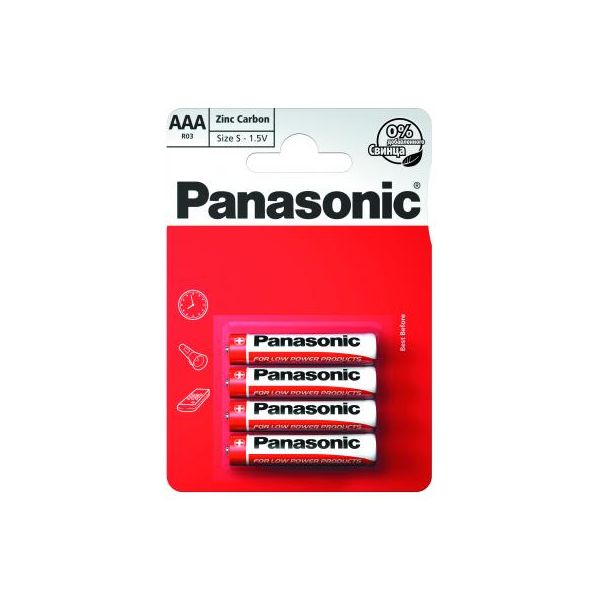 Батарейка Panasonic AAA R03 RED ZINK * 4 (R03REL/4BP)