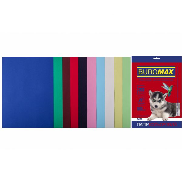 Папір Buromax А4, 80g, DARK+PASTEL, 10colors, 20sh (BM.27211120-99)