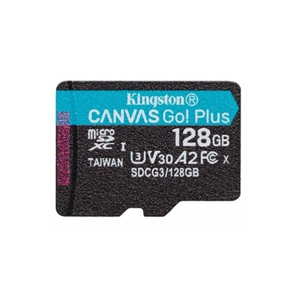 Карта пам'яті Kingston 128GB microSD class 10 UHS-I U3 A2 Canvas Go Plus (SDCG3/128GBSP)