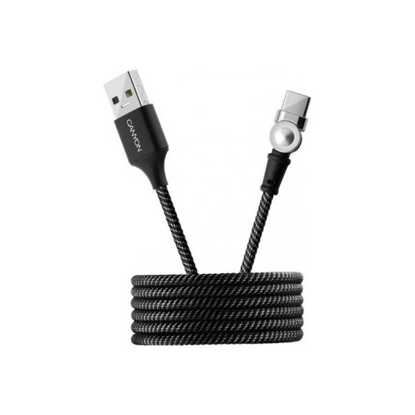 Дата кабель USB 2.0 AM to Type-C 1.0m Rotating magnetic Black Canyon (CNS-USBC8B)