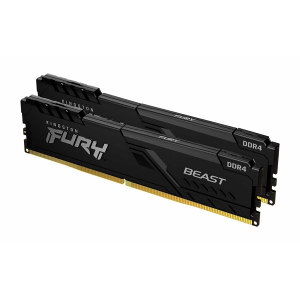 Модуль пам'яті для комп'ютера DDR4 64GB (2x32GB) 3200 MHz Fury Beast Black HyperX (Kingston Fury) (KF432C16BBK2/64)