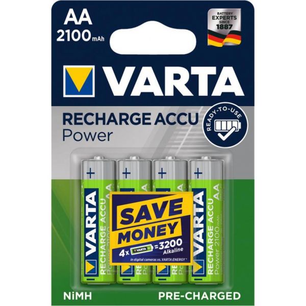 Акумулятор Varta AA Long Life Accu 2100mAh * 4 NI-MH (READY 2 USE) (56706101404)