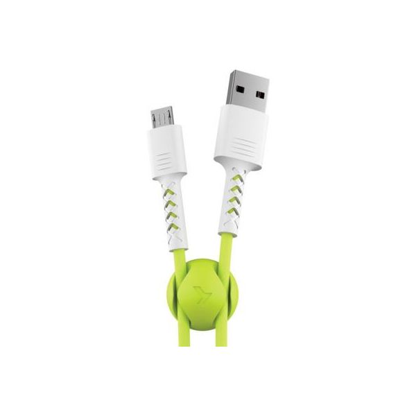 Дата кабель USB 2.0 AM to Micro 5P 1.0m Soft white/lime Pixus (4897058531176)