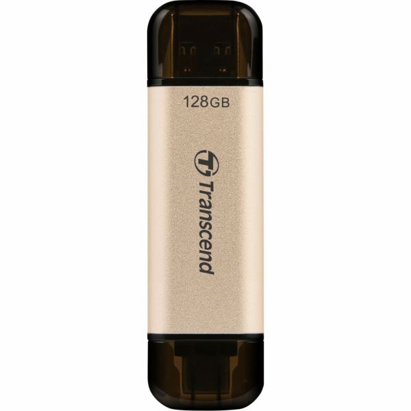 USB флеш накопичувач Transcend 128GB JetFlash 930 Gold-Black USB 3.2/Type-C (TS128GJF930C)