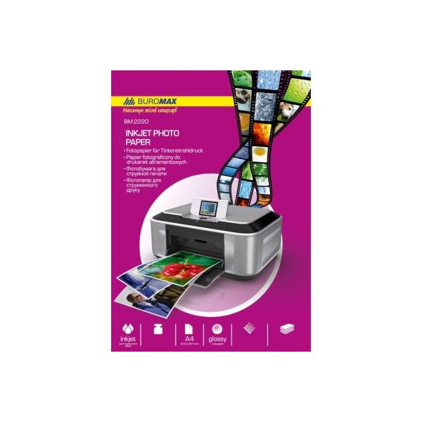 Папір Buromax А4, Glossy, 180 г/м2, 100sheets (BM.2220-4100)