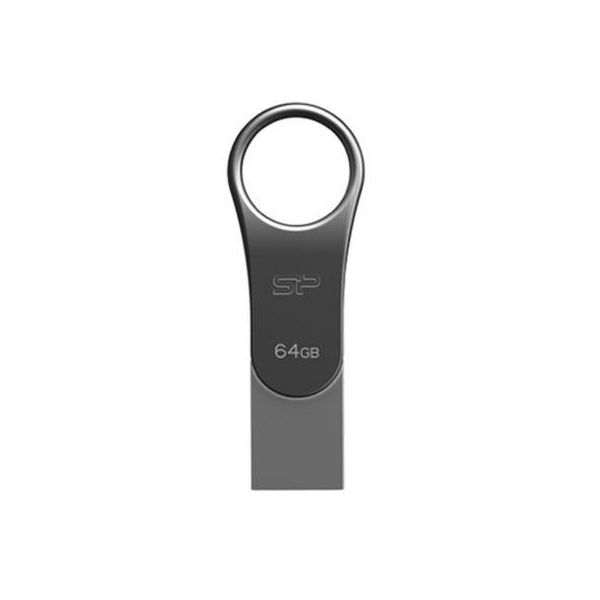 USB флеш накопичувач Silicon Power 64GB Mobile C80 Silver USB 3.2 (SP064GBUC3C80V1S)