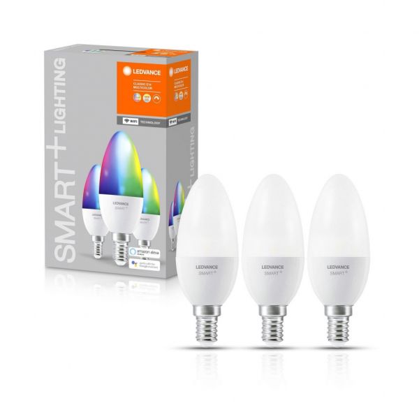 Розумна лампочка Osram LEDSMART+ WiFi B40 5W (470Lm) 2700-6500K + RGB E14 (4058075485938)